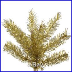 The Holiday Aisle 7.5' Gold/Silver Tinsel Artificial Christmas Tree with Stand