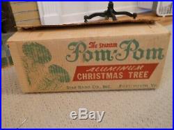 The Sparkler POM POM 4 ft. Silver Aluminum Christmas Tree 40 Branch Original Box