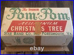 The Sparkler Pom-pom 2 Ft Aluminum Christmas Tree! 19 Branches Nib Old Stock