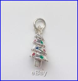 Tiffany & Co. Christmas Tree Charm in Sterling Silver and Enamel with box