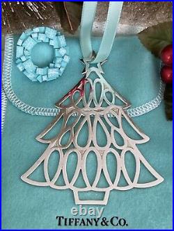 Tiffany&Co Christmas Tree Ornament Sterling Silver Holiday Pouch 1998 Vtg 3.5
