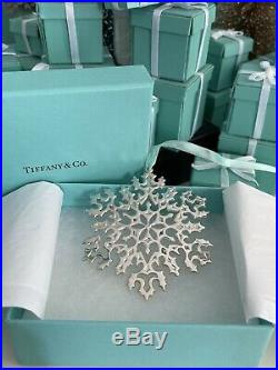 Tiffany Co Snowflake Ornament Sterling Silver 3 Christmas Tree Holiday Box Vtg