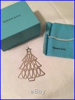 Tiffany & Co Sterling Silver Christmas Tree Star Ornament 1998 with pouch & box