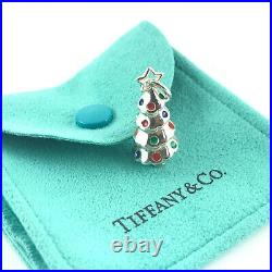 Tiffany & Co. Sterling Silver & Red Green Blue Enamel Christmas Tree Charm #1146