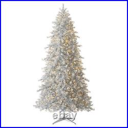 Tinkerbell Silver 7' Artificial Prelit Tinsel Christmas Tree withStand (Open Box)