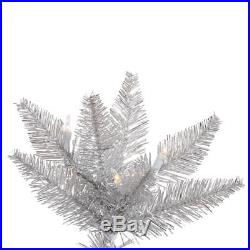 Tinsel 7.5' Silver Fir Artificial Christmas Tree with 750 Clear Lights