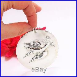 Towle Sterling Silver Dove Partridge Pear Tree 1971 Christmas Round Ornament