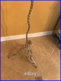Tree Candelabra Silver Metal Branches And Leaves New
