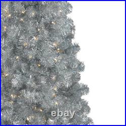 Treetopia Basics Silver 7.5 Ft Prelit Christmas Tree with Clear Lights (Open Box)
