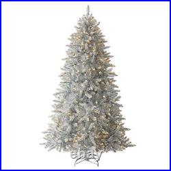 Treetopia Luxe Pure Platinum 6 Foot Prelit Tinsel Christmas Tree (Open Box)