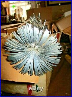 U. S. Silver Tree Co. 4 1/2 ft Aluminum Pom Pom Christmas Tree with Box 91 BRANCHES