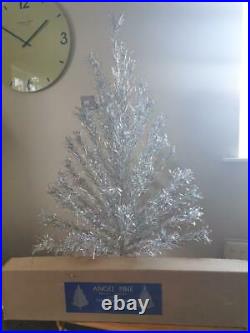 UK 1950s Retro Aluminium Sparkling Angel Pine 4ft Christmas Tree. Boxed Mint
