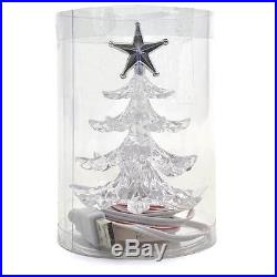 USB Powered Mini Christmas Tree with6 LED Colors & Silver Star MERRY CHRISTMAS