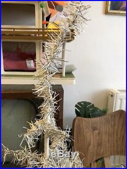 VINTAGE 1950's /1960's SKINNY SILVER TINSEL WIRE FRAMED CHRISTMAS TREE