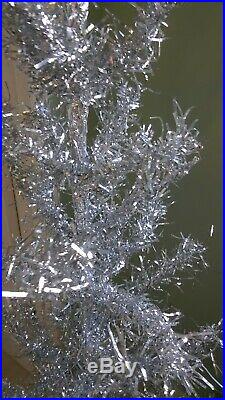 VINTAGE 1960s 5 FOOT SILVER TINSEL ARTIFICIAL CHRISTMAS TREE