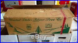 VINTAGE 6.5 FT ALUMINUM CHRISTMAS U. S. SILVER TREE CO. Scranton, PA with Box
