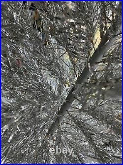 VINTAGE 6' 7' Silver Aluminum Christmas TREE Tinsel Pom Pom 157 BRANCHES