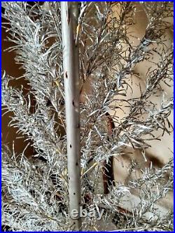 VINTAGE 6 FT Aluminum Pom Pom CHRISTMAS TREE. Missing branches and Original Box