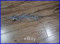 VINTAGE 60s 6 FT SILVER ALUMINUM TINSEL CHRISTMAS TREE 56 BRANCHES