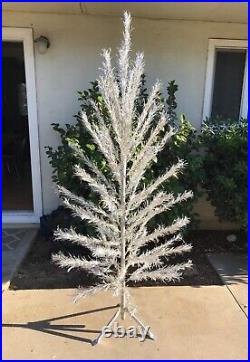 VINTAGE 6ft Sparkler DELUXE SILVER ALUMINUM CHRISTMAS TREE 61 BRANCHES OE Box