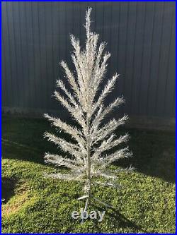 VINTAGE 6ft Sparkler DELUXE SILVER ALUMINUM CHRISTMAS TREE 61 BRANCHES OE Box