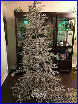 VINTAGE 7.5' Silver Aluminum Christmas TREE Tinsel Many Posable Strong Branches