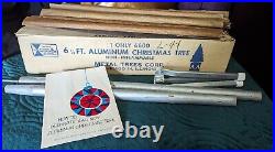 VINTAGE MCM Alcoa Aluminum Metal Trees 6.5' Silver CHRISTMAS TREE RARE EUC