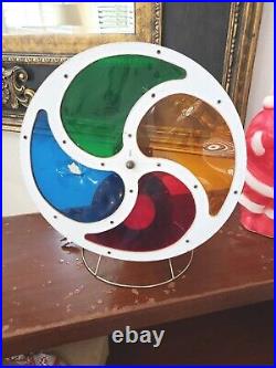 VINTAGE MID CENTURY Aluminum Tinsel Christmas Tree &Color Wheel. Authentic 1960