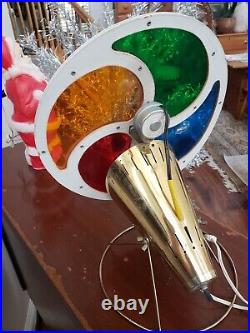 VINTAGE MID CENTURY Aluminum Tinsel Christmas Tree &Color Wheel. Authentic 1960