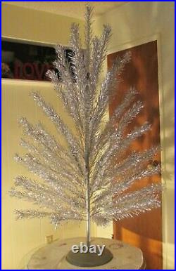 VINTAGE Mid Century 6.5ft. WARREN Stainless METAL CHRISTMAS TREE Silver