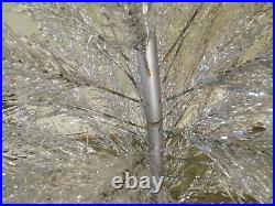 VINTAGE Mid Century 6.5ft. WARREN Stainless METAL CHRISTMAS TREE Silver