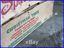 VINTAGE Mid Century Modern CHRISTMAS TREE SILVER STAINLESS ALUMINUM 6 Foot