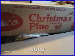 VINTAGE Peco 6 FT METAL CHRISTMAS TREE NEW OLD STOCK RARE