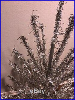 VINTAGE SILVER FOREST 5 ½ ALUMINUM CHRISTMAS TREE, 70 BRANCHES, withSTAND