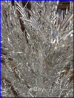 VINTAGE SILVER TINSEL CHRISTMAS TREE. 6 FOOT WithStand