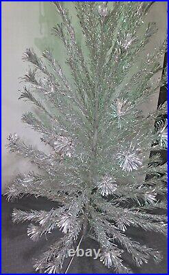 VINTAGE SPARKLER 7FT SILVER ALUMINUM POM CHRISTMAS TREE with BOX 98 BRANCH w xtras