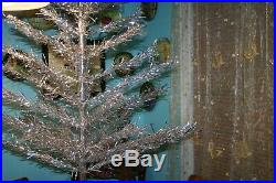VINTAGE SPARKLER SILVER ALUMINUM TINSEL CHRISTMAS TREE 6 1/2 Ft KRYSTAL STAR USA