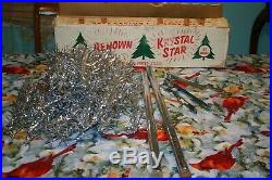 VINTAGE SPARKLER SILVER ALUMINUM TINSEL CHRISTMAS TREE 6 1/2 Ft KRYSTAL STAR USA