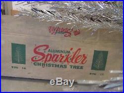 VINTAGE Sparkler 7' Ft Silver Aluminum Christmas Tree 100 Branches With Orig box