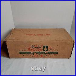 VTG 1940's 42 Aluminum Pom Pom Silver Branch Christmas Taper Tree+Original Box