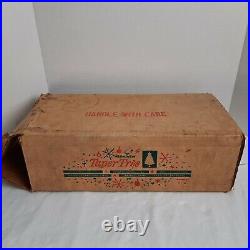 VTG 1950's 42 Aluminum Pom Pom Silver Branch Christmas Taper Tree+Original Box