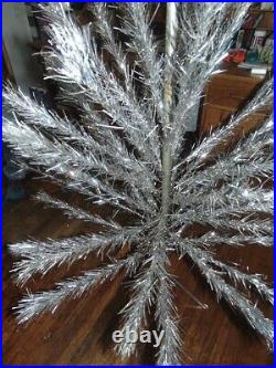VTG 1952 Angel Pine 48 Branch 6' Silver Christmas Tree Color Wheel Box & Sleeves