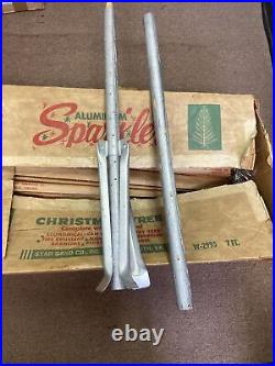 VTG Aluminum Sparkler Christmas Tree- Star Brand Co. With Stand And Orig. Box