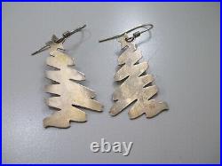 VTG James Avery Christmas Tree Earrings Retired abstract design Sterling Silver