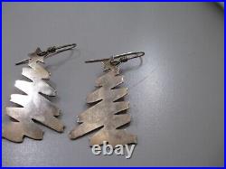 VTG James Avery Christmas Tree Earrings Retired abstract design Sterling Silver