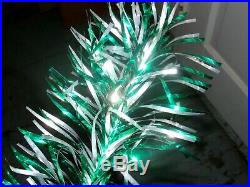 VTG Revlis Starlite 6' Green Silver Aluminum Christmas Tree Mid Century 1950's
