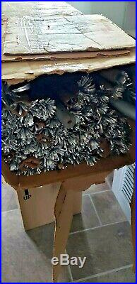 VTG SILVER FOREST 6 FOOT ALUMINUM CHRISTMAS Pom Pom BEAUTIFUL TREE IN BOX 1950s
