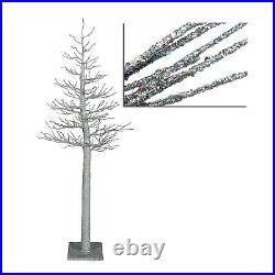 Vickerman 4' Silver Glitter Metallic Artificial Christmas Display Tree