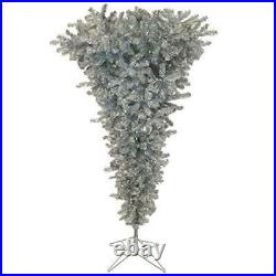 Vickerman 5.5' Silver Upside Down Artificial Christmas Tree with 250 Warm Whi