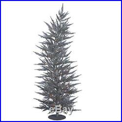 Vickerman 5' Silver Laser Artificial Christmas Tree with 100 Warm White LED L
